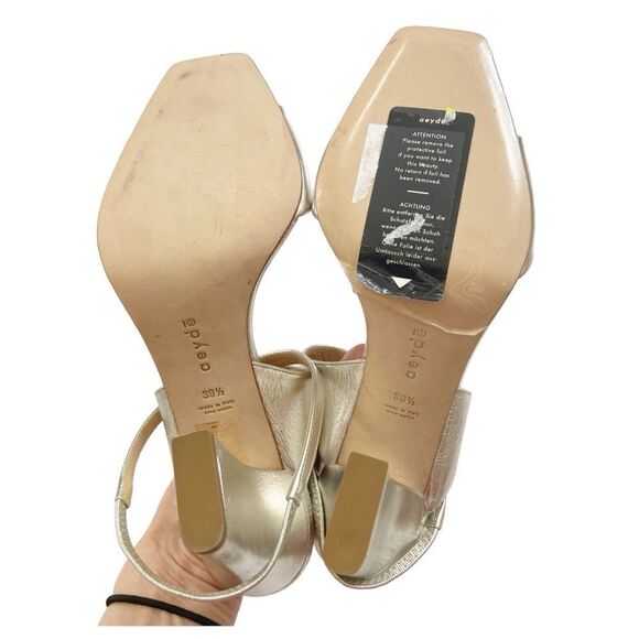 NEW Aeyde Gabriella Metallic Silver Sandals size 39.5 - Picture 6 of 7